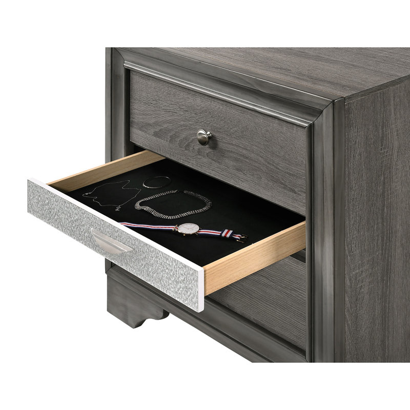 Table de chevet Matrix, Gris