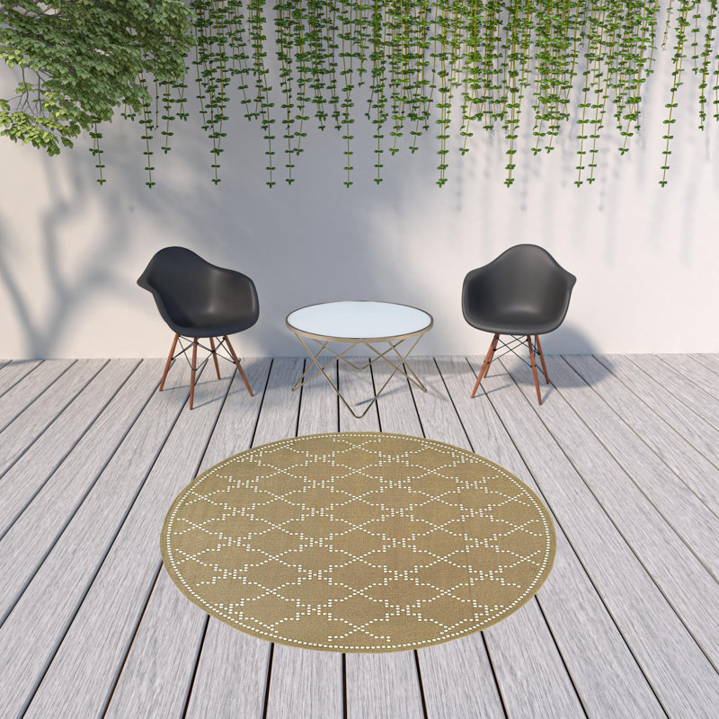 Tapis intérieur / extérieur Anastasaos, Rond 7 pi 10 po