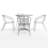Johannette Round Aluminum Indoor-Outdoor Restaurant Dining Table Set with 4 Slat Back Chairs-93389843-93389844