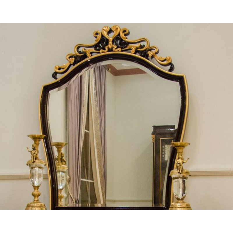 Flat Solid Wood Beveled Dresser Mirror