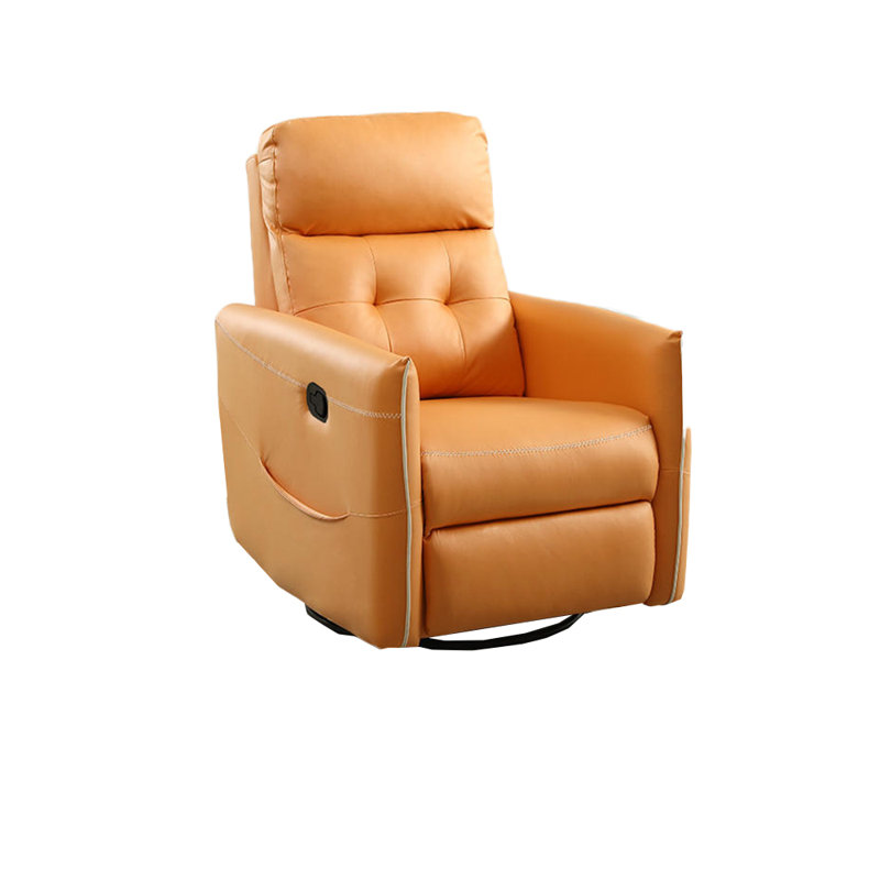Koloman Upholstered Recliner, Orange Polyester Blend