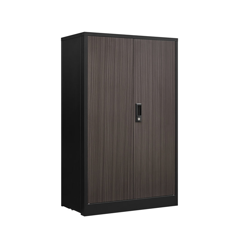 Black Folding Locker With Locking Doors, Adjustable Shelf, Ideal For Office, , Spring Loaded Door And Solid Steel Tube Shaft Shelf Storage Cabinet Home Garage,