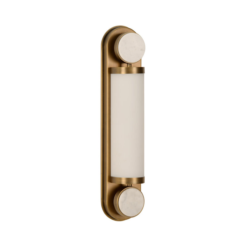Emmons Sconce, Antique Brass/Natural White/Milk