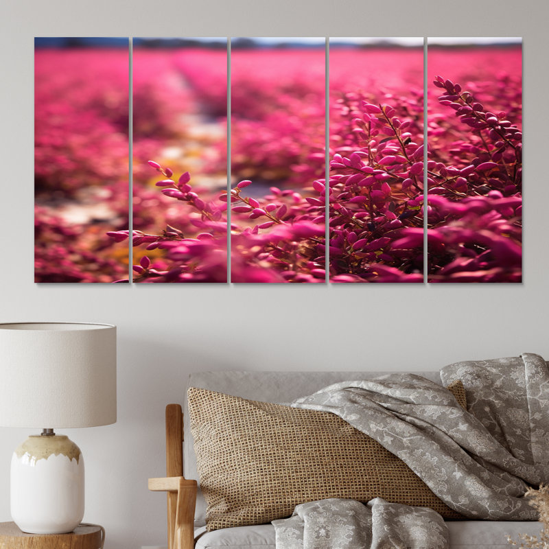 Fushia Blooming Abstraction I Plants & Flowers Wall Decor on Metal