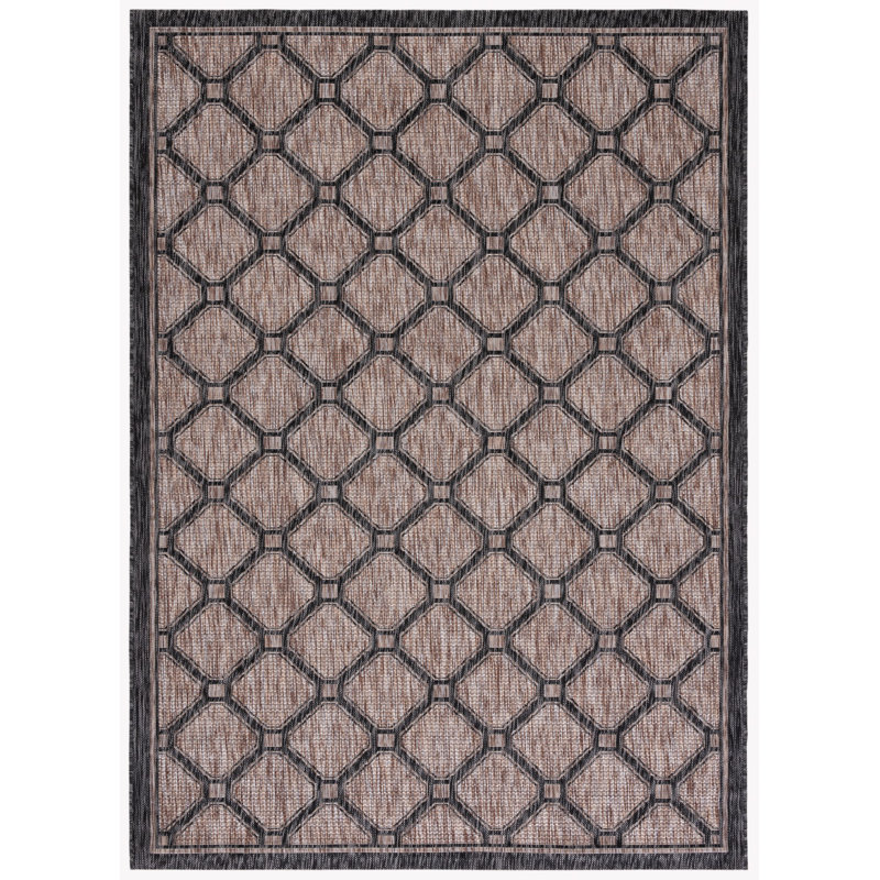 Tapis intérieur / extérieur à motif géométrique Sayde Performance, Rectangle 4 pi x 5 pi 7 po