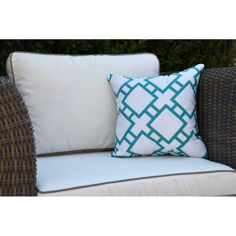 Housse et insert de coussin d'extérieur carré Palm Beach, Bleu, 18 po x 18 po