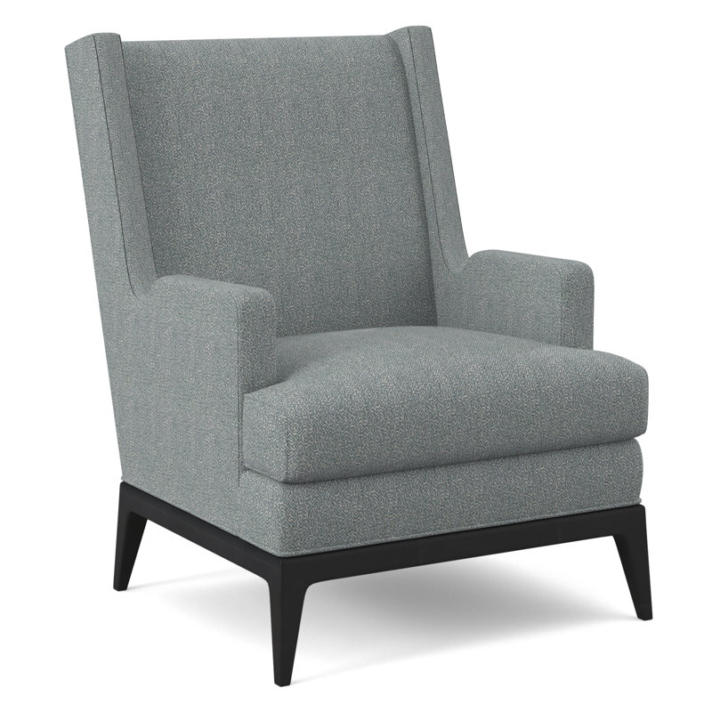 Cooper Upholstered Wingback Chair, Maya Cyan, Espresso