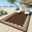 Outdoor Rug 8x10 Scalloped Waterproof Patio RV Outdoor Rugs Reversible Foldable Plastic Straw Rug Modern Camping Carpet for Deck Camper Porch Balcony Backyard Picnic Beach Brown-1418420038-1418420036