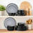  18-Piece Gray Reactive Glaze Ceramic Dinnerware Set for 6,Bubble Texture Plates,Dessert Plates & Cereal Bowls,Dishwasher & Oven Safe-1335396384