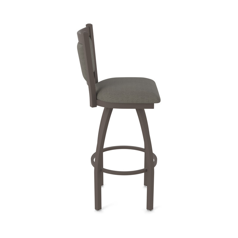 Tabouret pivotant Hadleigh, Tabouret de comptoir (siège d'une hauteur de 25 p, Bronze, Tissu - graphique calice