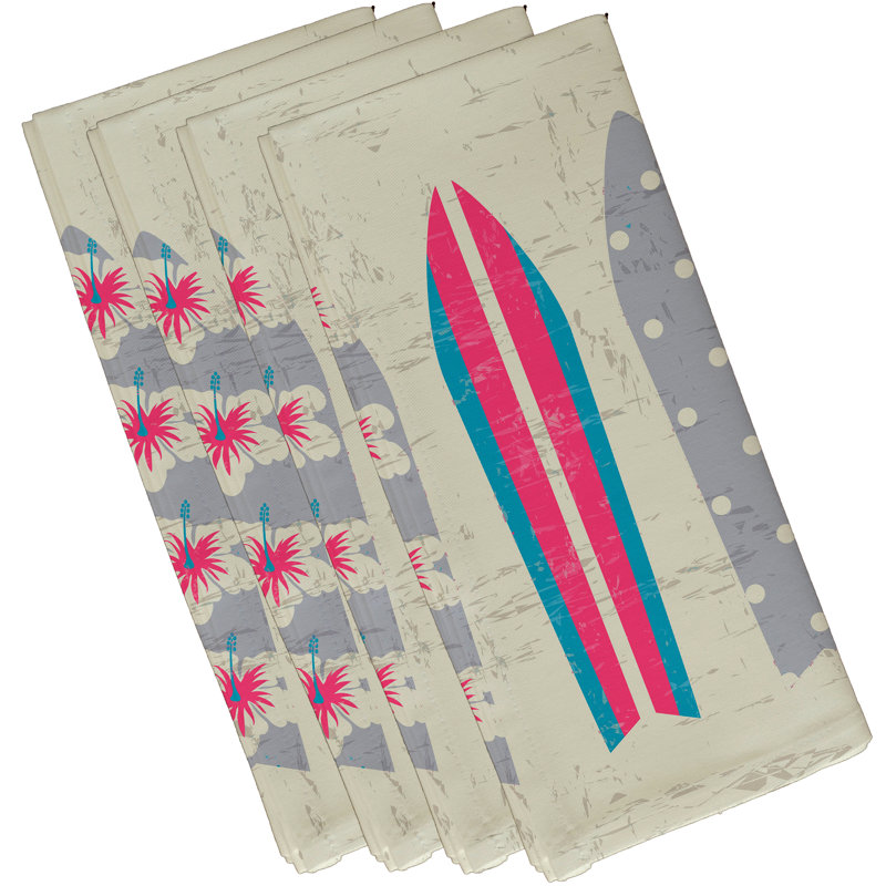 Ensemble de serviettes 4 pièces Allbritton Triple Surf, L 18 po x L 18 po, Rose