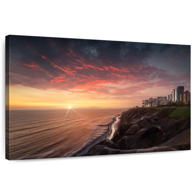Paysage coucher de soleil Gillard Miraflores, H 8 po x l 12 po