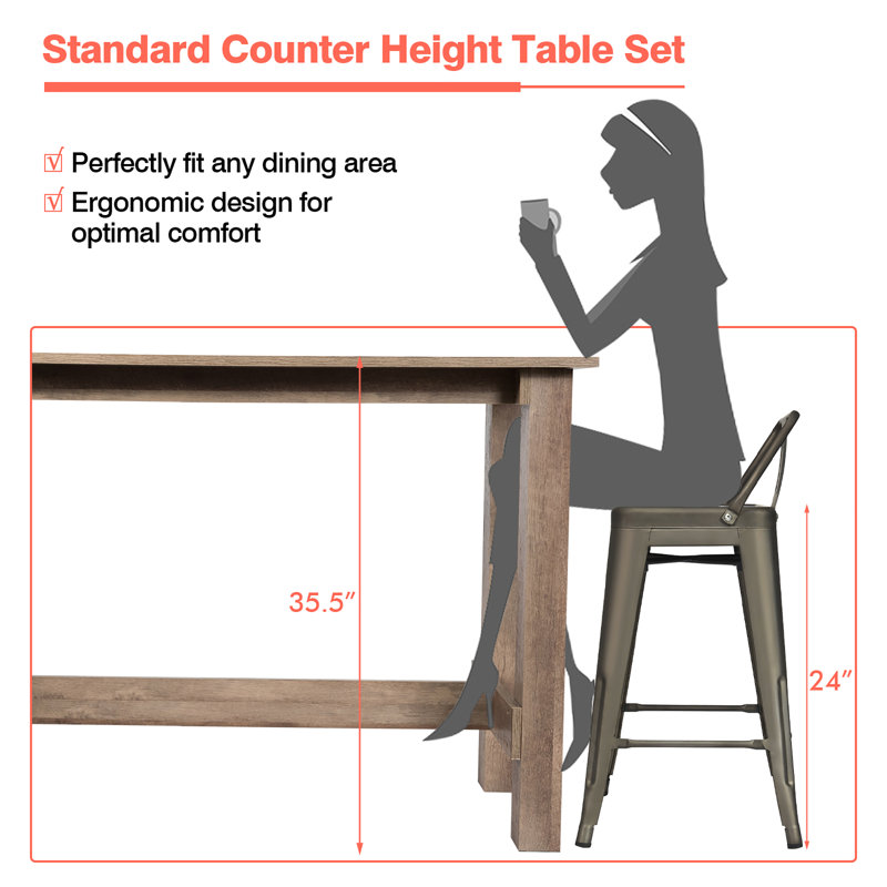 Myhre 4 - Person Four Leg Dining Set