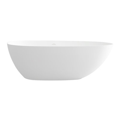 Egg Harbor 63 inch Freestanding Soaking Solid Surface Bathtub