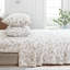 Ensemble de draps 100% coton grand format - ensemble de literie à motif floral vert rétro 4 pièces, tissage percale doux et respirant, drap-housse à poche profonde de 17,5 po, sensation fraîche et fraîche, élégance botanique raffinée-123314856-123314862