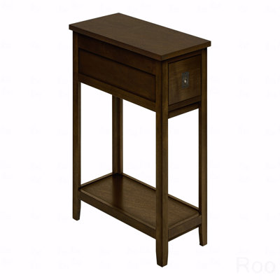 Table d'appoint, table de bout, table d'appoint, table de chevet (étroite), tiroir de rangement, placage, transitionnel