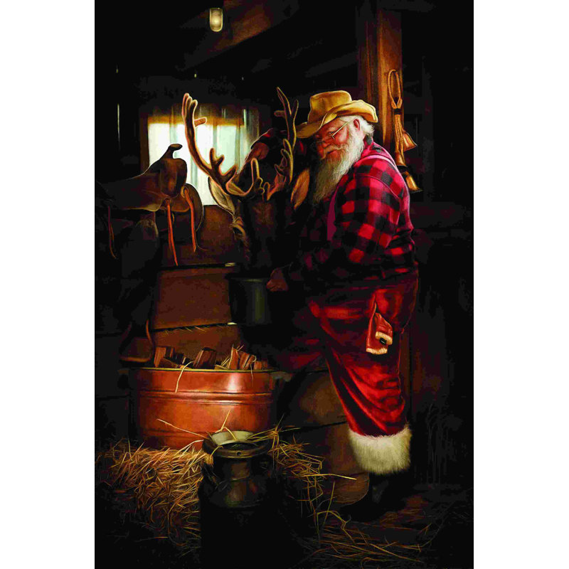 Renne Santa Barn, H 30 po x l 20 po