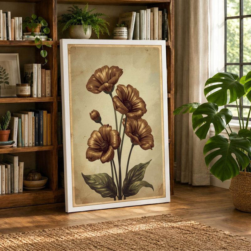Carnation Studies Botanical - Wrapped Canvas, Cream Border, 30x20 - 76.2 x 50.8 cm