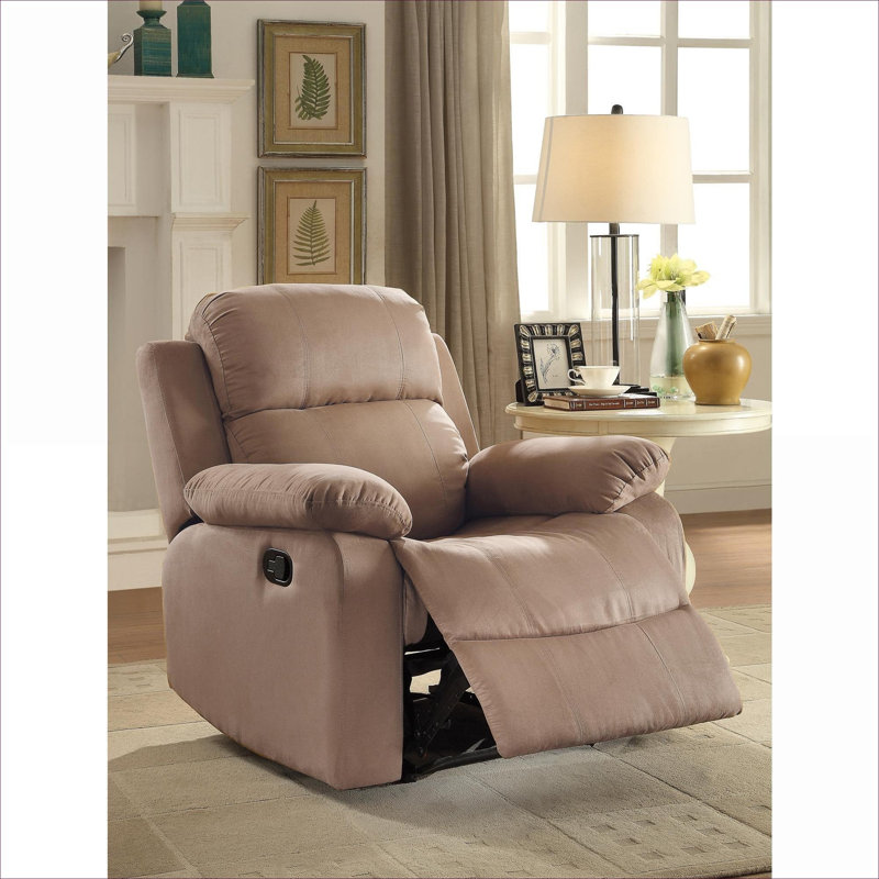 Fauteuil inclinable à mouvement riche brun riche avec repose-pieds, revêtement en tissu