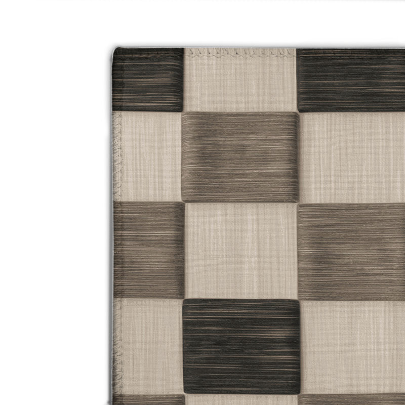 Tapis d'intérieur et d'extérieur à carreaux beige, Rectangulaire 2 pi x 3 pi