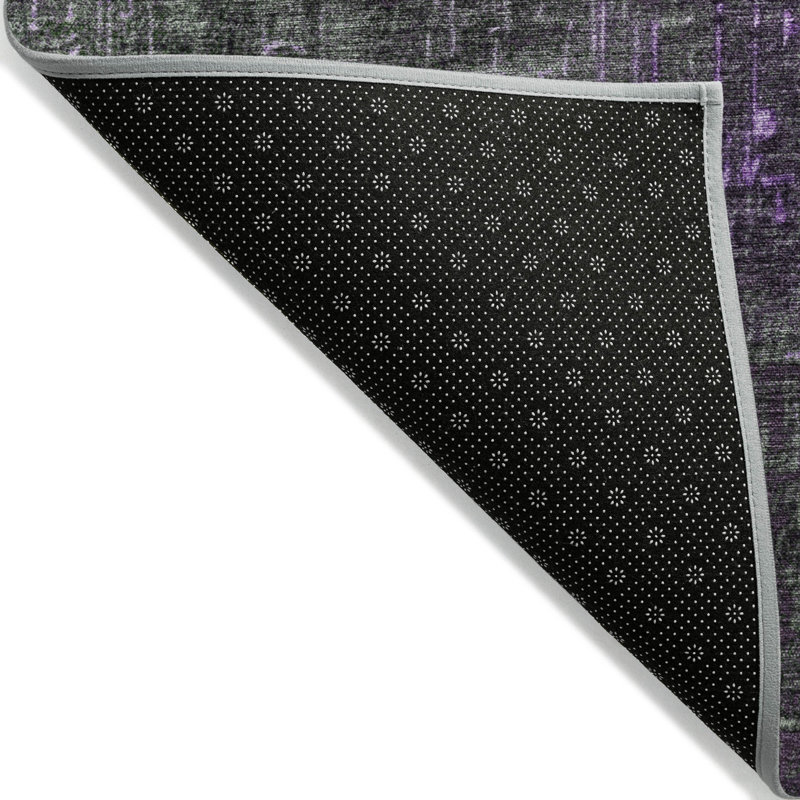 Purple Ombre Flat Woven Synthetic Washable Area Rug 3' x 5'
