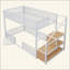 bunk bed with storage ladder