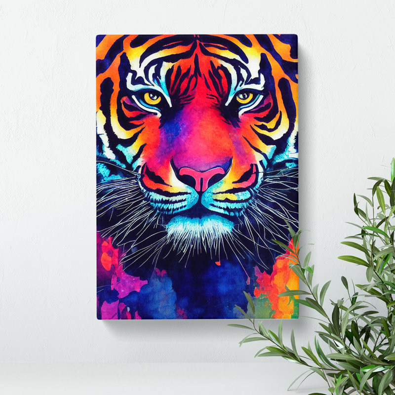 Painted Tiger No.3 Abstract - Wrapped Canvas, 50cm H x 35cm W x 3cm D