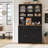 Kenilworth 70.9"H Stand Alone Kitchen Pantry: High-Quality Wood with Microwave Shelf & Drawers-1354748894