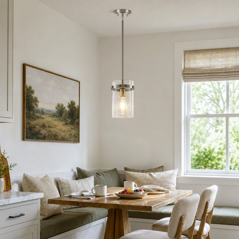 Luminaire suspendu 1 lumière avec îlot de cuisine Levona (finition nickel) Levona, Nickel