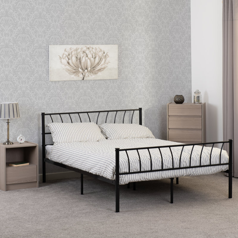 Sanyra Metal Bed, Silver, Double (4'6)