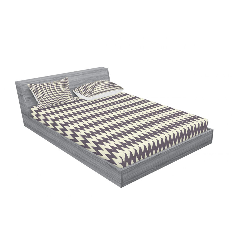 Microfiber Chevron Sheet Set, Full/Double Sheet Set with Fitted Sheet
