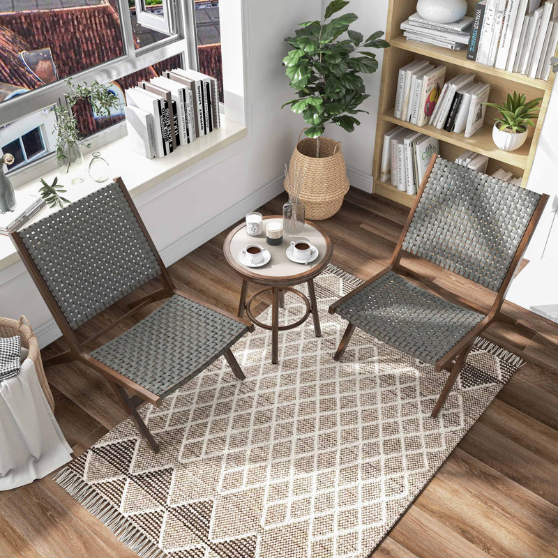 Ensemble de table et de chaises d'extérieur en aluminium 3 pièces Kadean, Gris foncé
