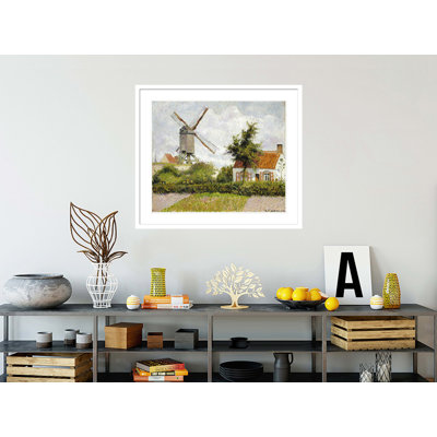 «Windmill at Knock Belgium» par Camille Pissarro, impression giclée sur cadre