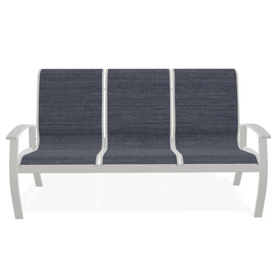 Belle Isle Sling Aluminum Frame 3-Seat Sofa with Marine Grade Polymer Arm Accent by Telescope Casual