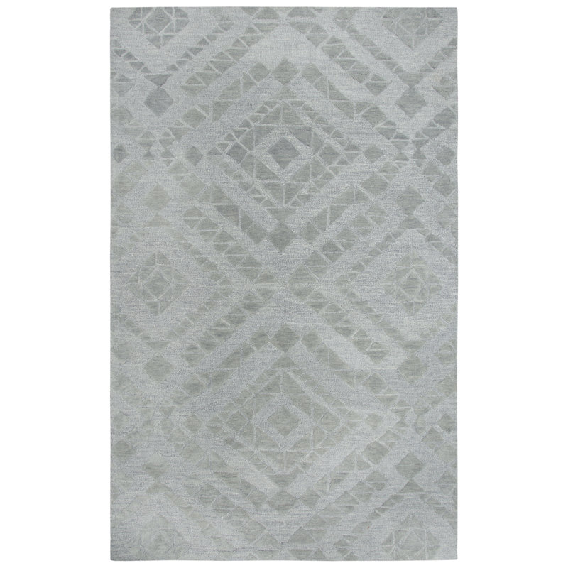 Tapis de zone gris en laine touffeté à la main Phan, Rectangle 10 pi x 13 pi