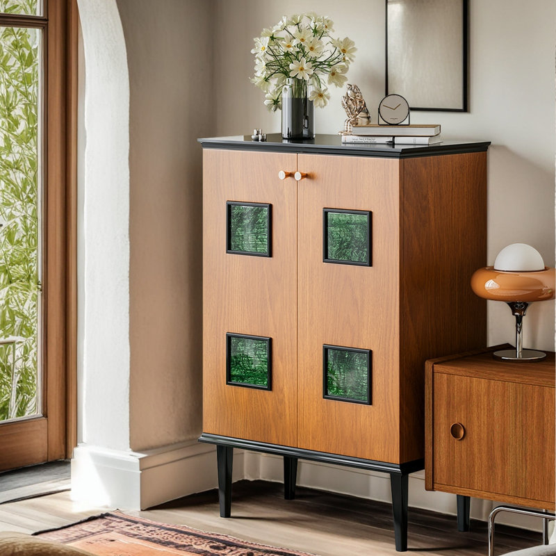 Armoire d'appoint élégante en bois rétro