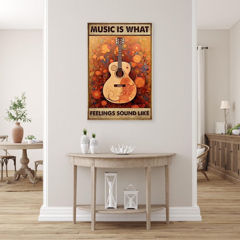 «Music Is What Feelings Sound Like On», impression, H 20 po x l 16 po x P 1,25 po