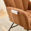 Ensemble fauteuil berçant à oreilles en tissu Teddy et repose-pieds, fauteuil à bascule d'allaitement avec poche de rangement latérale, mouvement de glissement fluide, base en bois massif sécurisée, fauteuil d'appoint confortable pour le salon-2014648241
