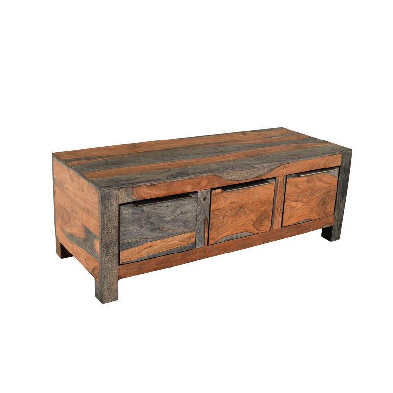 Goa Cube Solid Wood Four Leg Coffee Table with Storage