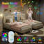 Lit plateforme tapissier simple pour enfants avec tête de lit ajustable en forme d'ours-996387471