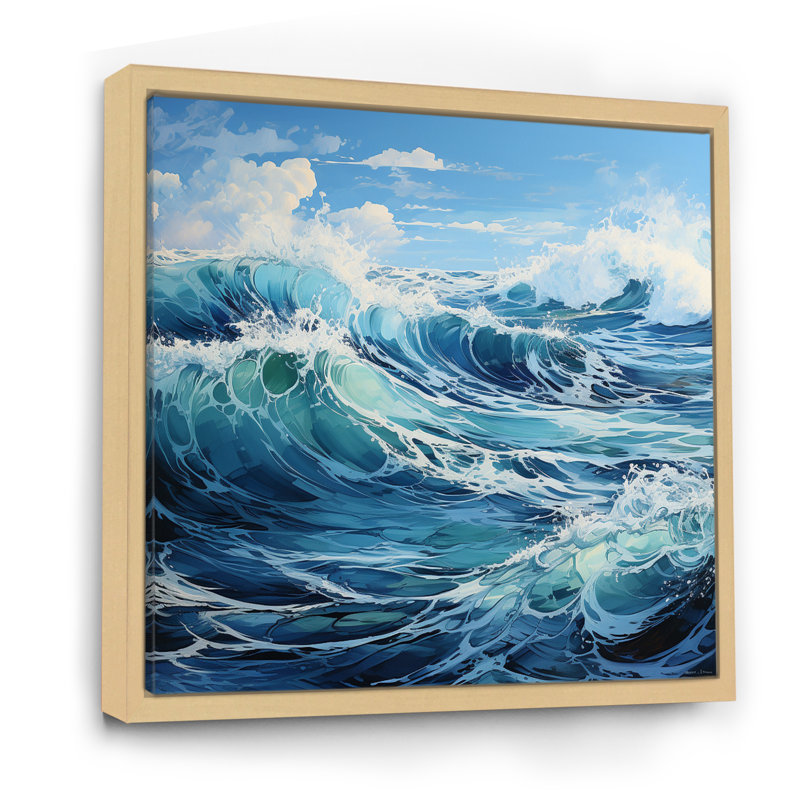Ocean Sapphire Infinity I - Nautical & Beach Canvas Prints, Cadre naturel flottant, 36" H x 36" W