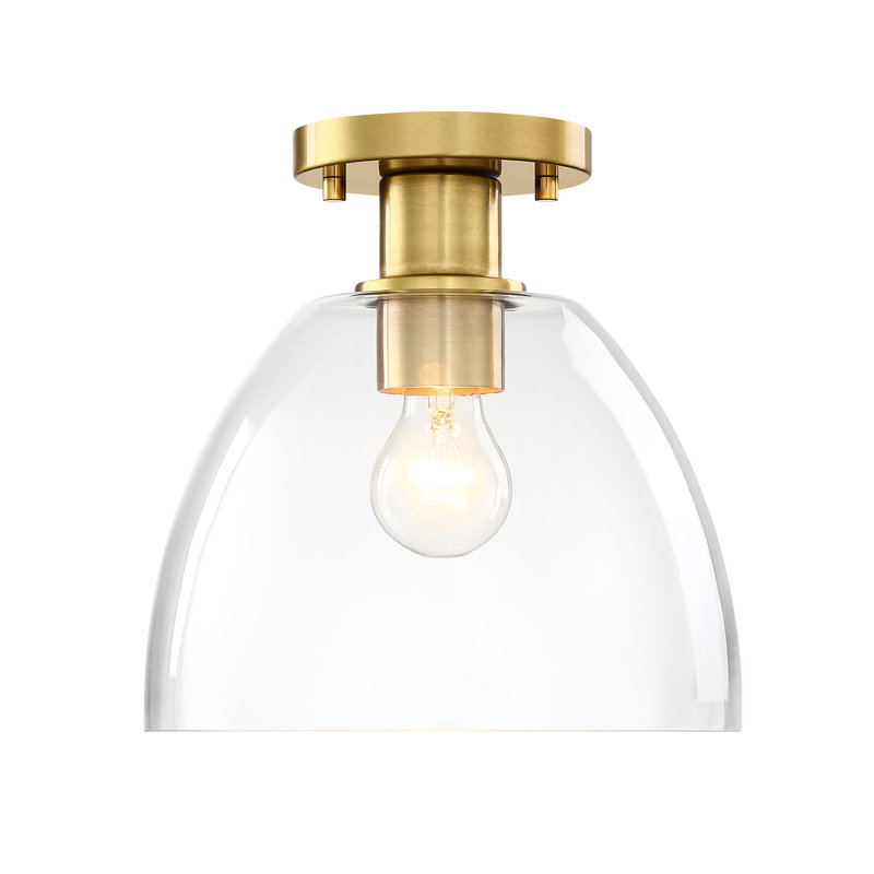 Viveka Glass Semi Flush Mount, Brushed Gold