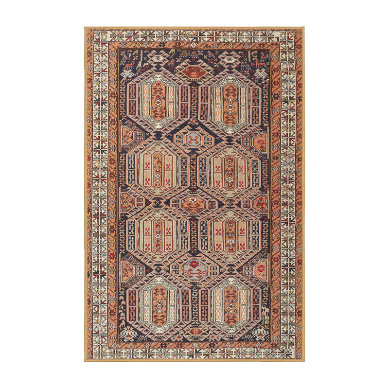 Tapis brun clair / beige Southwestern, Rectangle 3 pi x 5 pi
