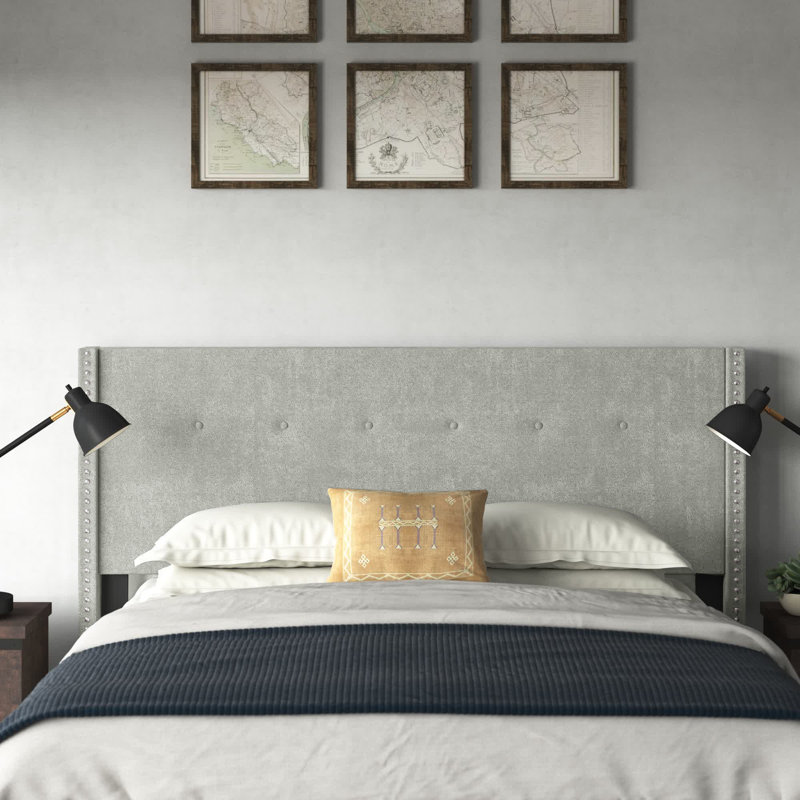Burchfield Upholstered Headboard, Full/Queen, Stone