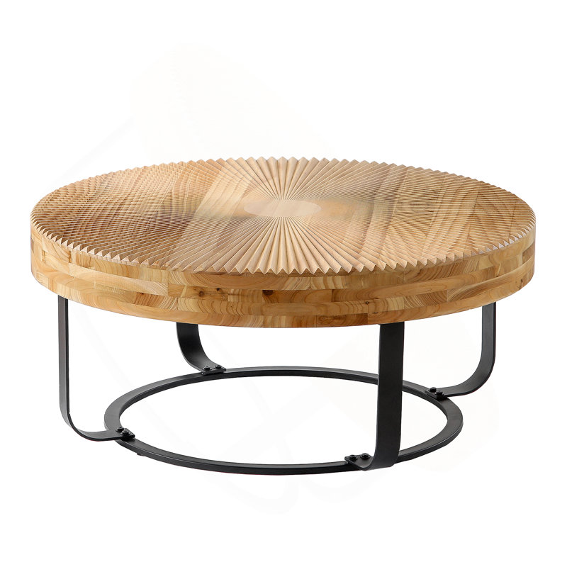 31.5" Round Wood Coffee Table, Black