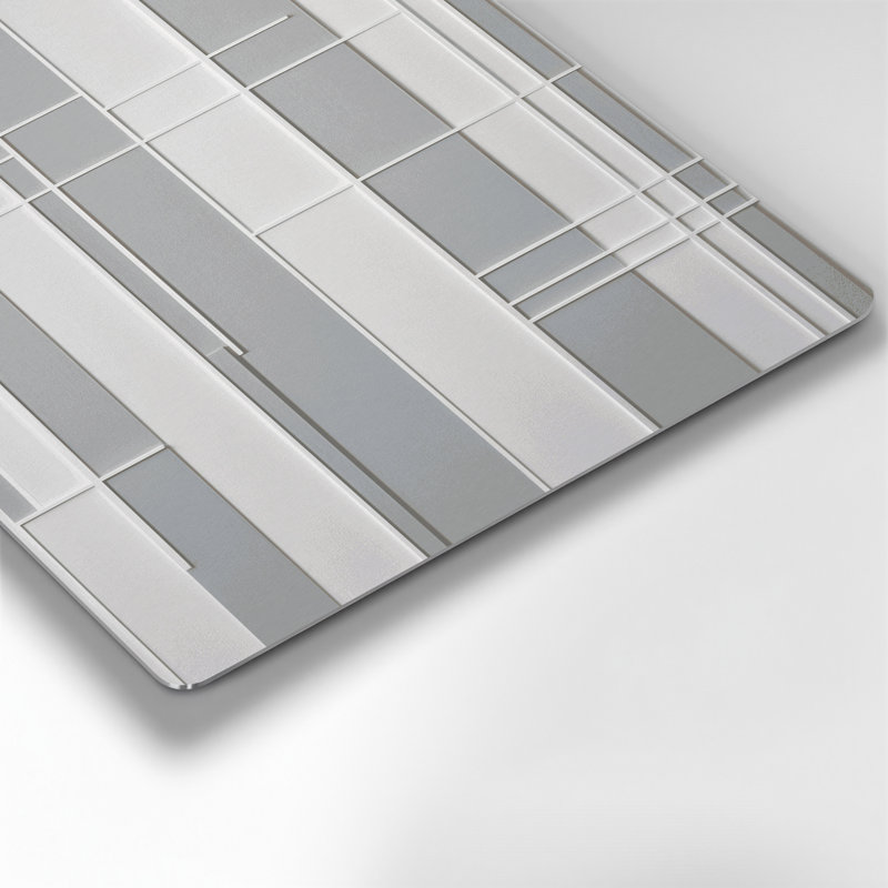 Minimalisme 3, art mural gris en métal, H 11 po x l 14 po