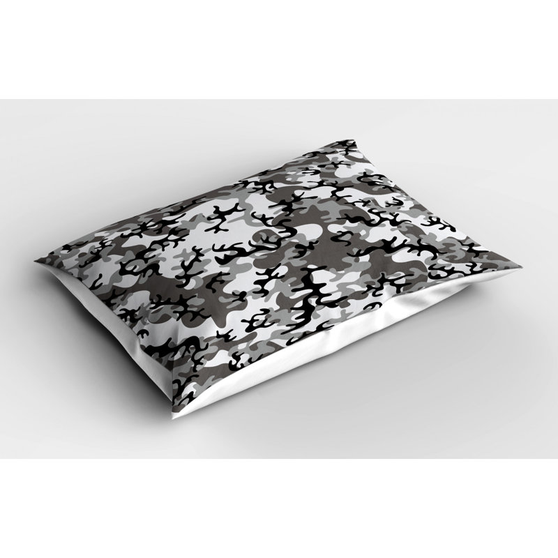 Black/Gray Polyester Microfiber Piece Sham, Twin