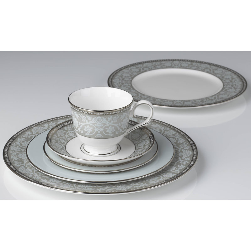 Lenox Westmore White and Blue Bone China 5-Piece Place Setting