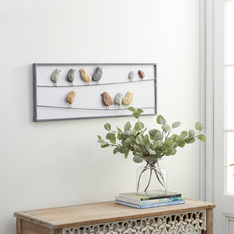 Metal Bird Multi Colored Wall Decor