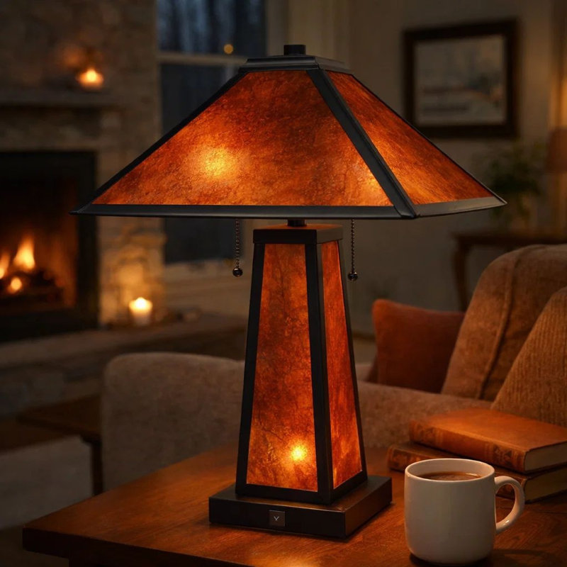 Lampe de table noire 23,5 po Anastajia